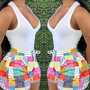 White Bandana Print Short Set